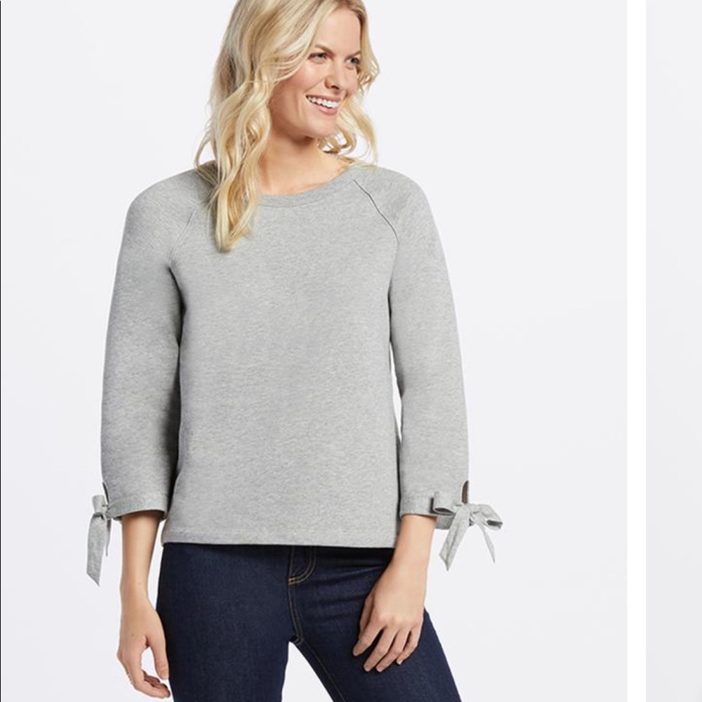 Draper James M tie-sleeve sweatshirt grey